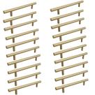 Kit 20 Puxador Haste Dourado Em Inox Redondo 64mm
