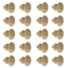 Kit 20 Puxadores de Madeira Redondos Para Móveis Gavetas Armários Modelo Roma Tipo Tapa Furo