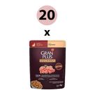 KIT 20 Ração Úmida Gran Plus Gourmet Gatos Filhotes Frango Sachê 85g