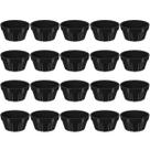 Kit 20 Ramekin 30ml Molho Maionese Shoyu Restaurante Preto Ramequim Oriental Uno Coza Canelado