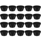 Kit 20 Ramekin 30ml Molho Maionese Shoyu Restaurante Preto Ramequim Oriental Uno Coza Canelado