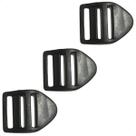 Kit 20 Reguladores Castelinho 30mm Plástico Preto para Ajuste de Alças em Mochilas, Bolsas, Malas e Bags - Resistente
