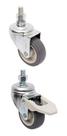 Kit 20 Rodizio Rosca 2pol. Pvc (10 Girat. C/ Freio +10 Fixo)
