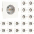 Kit 20 Spot Embutir Led Quadrado Direcionável 5W 4000K Bivolt - Design Sofisticado e Baixo Consumo