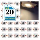 Kit 20 spot led quadrado 5w 9cm