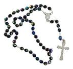 Kit 20 Terços Irisados Pretos para Lembrancinha Religiosa