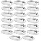 Kit 20 Travessas de Inox 25cm para Porções Saladas Aperitivos Baixelas Buffet Bar