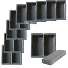 Kit 20 Unidades Forma Dupla Chanfrada Geminada p Bloquete Tijolinho Calçada Rua Concreto Cimento Artefato 20x10x4 Piso Resistente