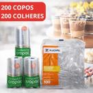 Kit 200 Copinho Brigadeiro 25ml Acrílico Cristal +200 Colher