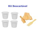 Kit 200 Copinhos 50ml Branco Mais 200 Pazinha De madeira Sobremesa