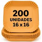Kit 200 Formas Quadrada De Airfryer Descartável Antiaderente De Papel Manteiga Cozinha 16x16x4,5cm