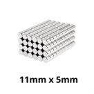 Kit 200 Imã Neodímio Disco Magnético N35 11 x 5 mm Super Forte Potente Redondo