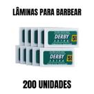 Kit 200 Lâminas Para Barbear Derby Extra Verde Profissional