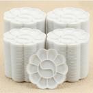 Kit 200 Paletas Godê Flor Plástico 12 Cavidades Yins para Laboratórios de Estética Maquiagem e Artes Plásticas Branco -
