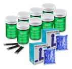 Kit 200 Tiras De Glicemia Fita + 200 Lancetas Medir Glicose