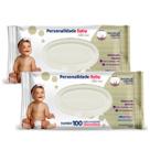 Kit 200 toalhas umedecidas personalidade baby total care 20 cm x 15 cm