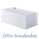 Kit 200 Unidades Fibra Macia Branca 23 cm x 10 cm de Limpeza Sem Riscos em Superfícies Delicadas Cristal Cromados Vidros