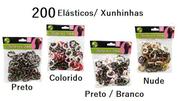 Kit 200 Unidades Mini Liga Elástico Meia Xuxinha para Prender o Cabelo Coloridas