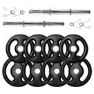 Kit 20Kg em Anilhas de Ferro com 2 Barras de Tubo Oca 40cm