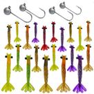 Kit 20Pçs Camarão Artificial + 4Pçs Jig Head - Fishing Sports