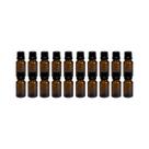 Kit 20un frasco vidro âmbar gotejador batoque 10ml