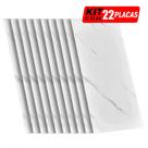 Kit 22 Placas Painel 3D Revestimento Adesivo De Parede Autocolante Mármore 60x30cm