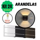Kit 24 Arandelas Facho Duplo Com Lâmpadas Luminária de Parede Interna e Externa Facho Duplo para Jardim, Piscina, Muro e Corredor Marrom, Preto