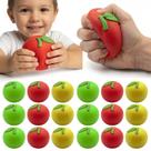 Kit 24 Bolinha Sensorial Para Apertar Squishy Maçã Macio Colorido Para Relaxar