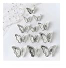 Kit 24 Borboletas 3d Decorativas Multicamadas Metalizadas Prata