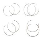 Kit 24 Brincos Argolas bijuteria prata redonda 7cm brilhoso
