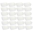 Kit 24 Caixas Organizadoras 3,5L Plasvale Cestos Plásticos com Tampa Retangulares