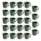 Kit 24 Canecas Esmaltada Verde Pequena Mini 80ml Chá Café caneca retro casa de vó xicara para molhos Copo esmaltado verde para bares