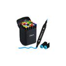 Kit 24 canetas touch com ponta dupla com estojo portátil - help toys l299