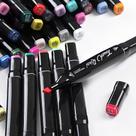 Kit 24 Canetinhas Coloridas Ponta Dupla Marcador com Estojo Organizador
