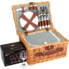 Kit 24 cesta picnic para 4 pessoas home&co com bolsa termica fibra natural