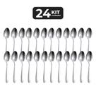 Kit 24 colher de sobremesa inox acabamento brilho - linha selene
