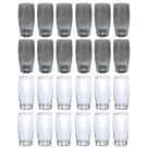 Kit 24 Copos Vidro 370ml 12 Transparente e 12 Cinza Kit 24 Copos Vidro 370ml 12 Transparente e 12 Cinza