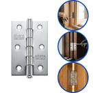 Kit 24 Dobradiça 3 Polegadas Zincada Para Porta Móveis Armário Madeira Metal
