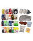 Kit 24 Fraldas Ecológicas Reutilizáveis Premium Unissex 40 Absorventes Alta Absorção e Acessórios Enxoval Completo Modernas e Ajustáveis 3kg a 15kg