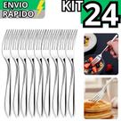 Kit 24 Garfo De Sobremesa Em Inox Para Bolo Doces Salgados