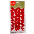 Kit 24 Laço Vermelho 6,5cm Enfeite Árvore De Natal Pendente