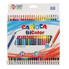Kit 24 Lápis de Madeira Bicolor Duas Cores Corpo Triangular 48 Tons Kit 24 Lápis de Madeira Bicolor Duas Cores Corpo Triangular 48 Tons
