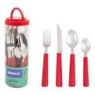 Kit 24 Peças Faqueiro Talheres Inox Riviera Brinox Vermelho