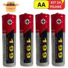 Kit 24 Pilhas AA Comum 1.5v 6 Pacotes Normal Para Brinquedo
