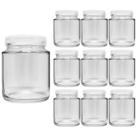 Kit 24 Pote de Vidro 240ml Com Tampa Plástica Para Tempero