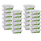 Kit 24 Pote de Vidro 640ml Marmita Tampa Hermética 4 Travas