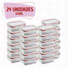 Kit 24 Pote Vidro Hermético Canelado 370ml Marmita Fitness