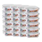 KIT 24 Potes de Vidro Retangular com Tampa Hermética 640ml