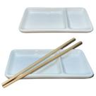 Kit 24 Prato Individual com Divisória para Shoyu Branco Sapporo