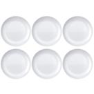 Kit 24 Prato Opaline Blanc Sobremesa Redondo Duralex Vidro Temperado Branco